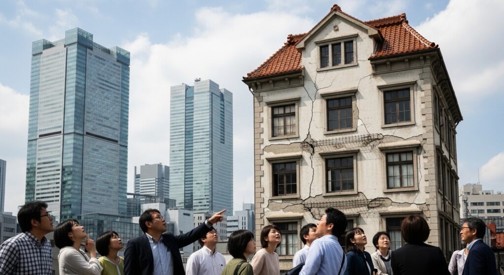 建築基準法改正前の旧耐震の建物は震度5程度までしか想定していない基準でつくられているため震度6強〜7クラスの大地震では倒壊・崩壊リスクが高く耐震診断と耐震改修が必須