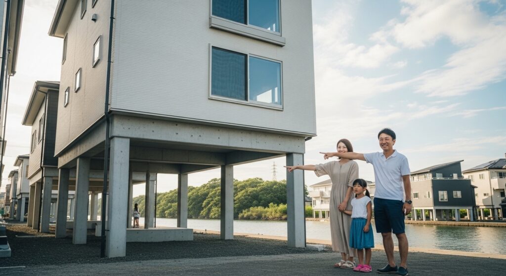 水害から家を守るにはハザードマップで浸水深を把握し基礎高＋開口部の止水＋排水・逆流防止をセットで設計することが最優先